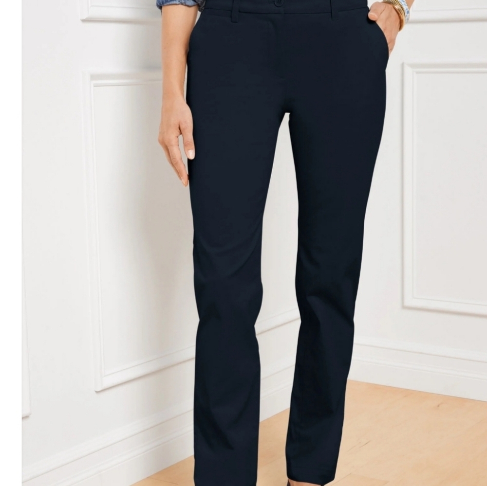 Talbots Perfect Chino navy straight leg pants NWT